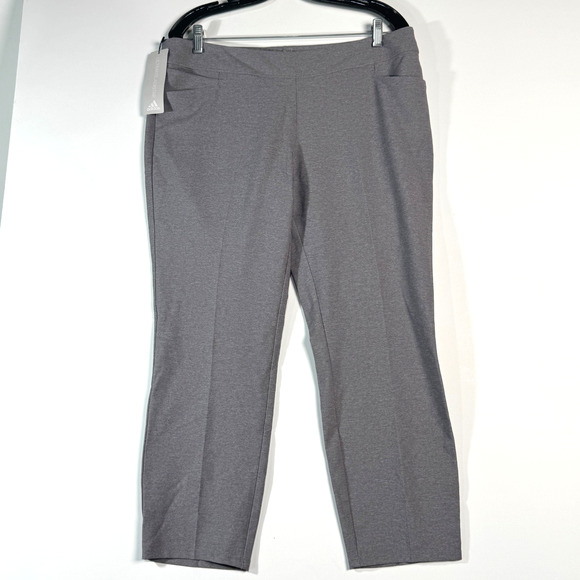 Adidas Ultimate Adistar Ankle Pants Womens L Gray Pockets Golf Tennis New - Picture 1 of 14